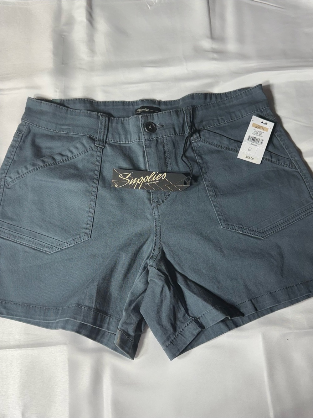 Women’s Slate Gray/blue Cotton Blend Shorts